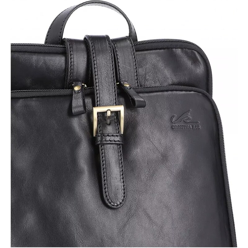 CRISTINA RUI Luxusní dámský kožený batoh Torino Černá
