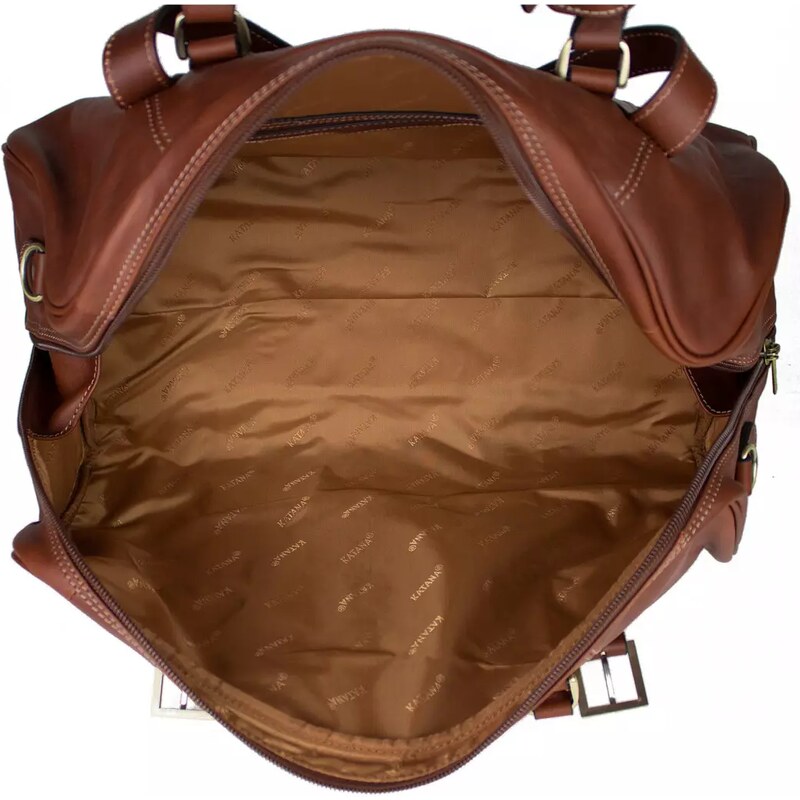 KATANA Luxusní kožená cestovní taška Anne Hnědá