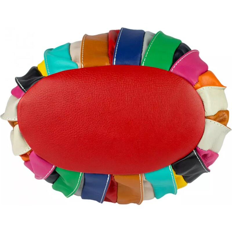 GIOSTRA Italská kožená kabelka Elisa Multicolor Červená