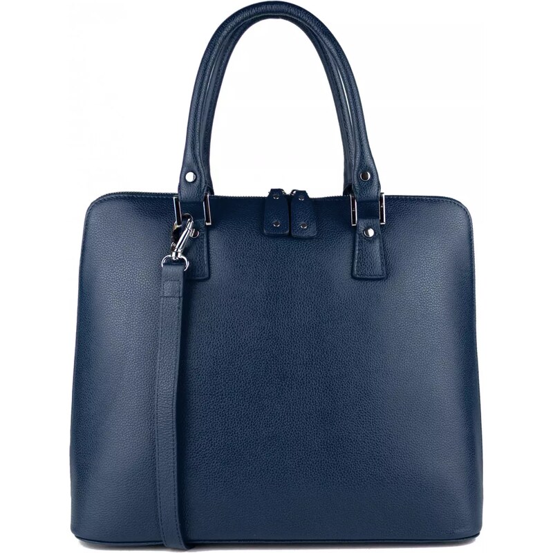 GIOSTRA Italská kožená kabelka Arianna Grande Tmavě modrá