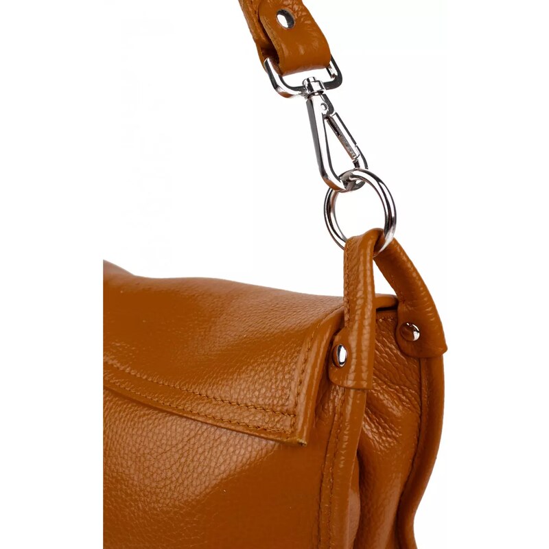 GIOSTRA Italská kožená kabelka Perlita Camel