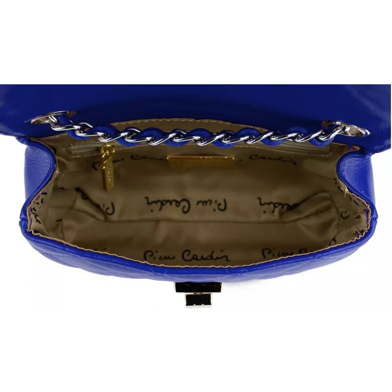PIERRE CARDIN Francouzská kožená kabelka Bella Piccola Zářivě modrá