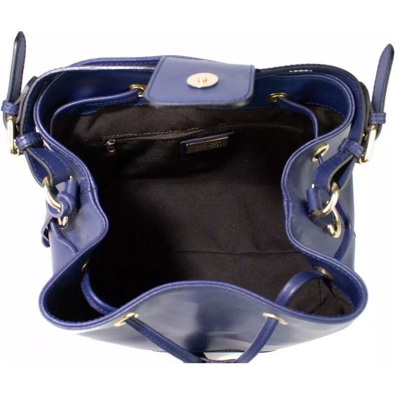 PIERRE CARDIN Francouzská kožená kabelka Civezza Tmavě modrá