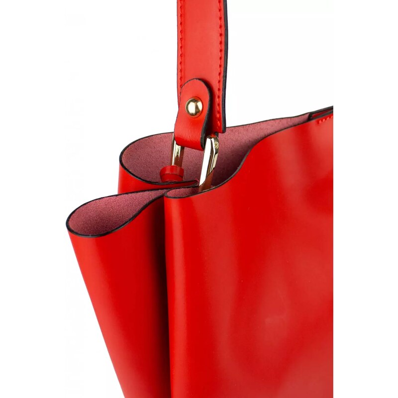 PIERRE CARDIN Francouzská kožená kabelka Arabella Červená