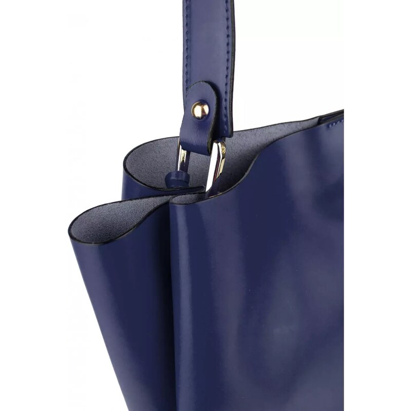 PIERRE CARDIN Francouzská kožená kabelka Arabella Tmavě modrá