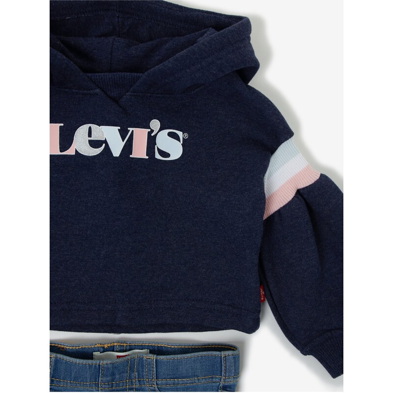 Levi's Modrý holčičí set džínů a mikiny s kapucí Levi's - Holky