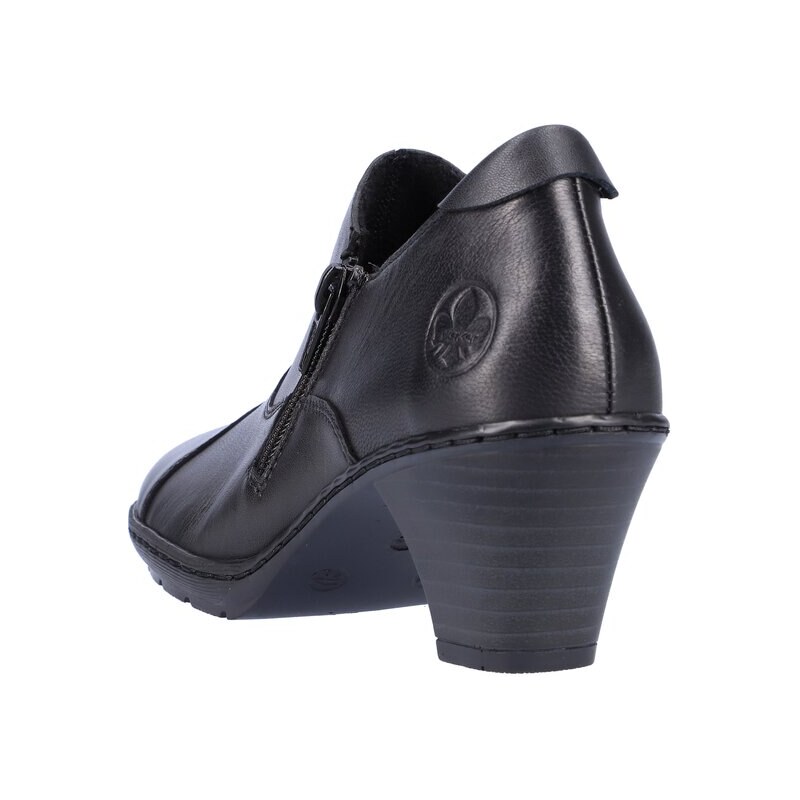 Dámská kotníková obuv na podpatku Rieker 57173-02 černá