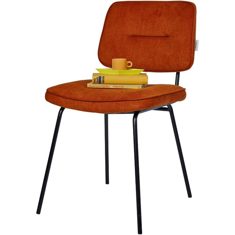 Terakotově červená manšestrová jídelní židle Tom Tailor Color Tube