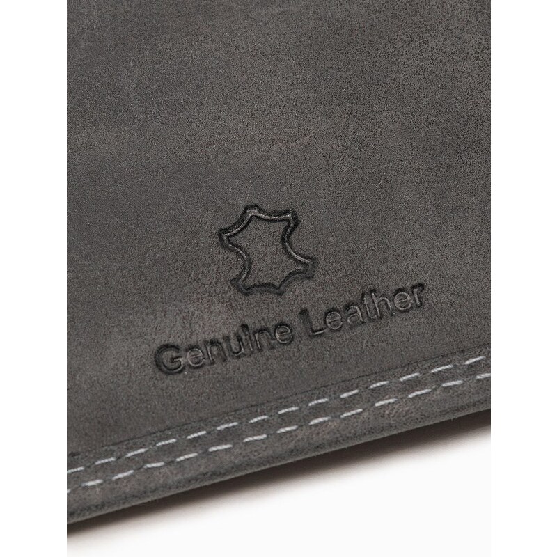 Ombre Clothing Černá vertikální kožená peněženka na patentku A091