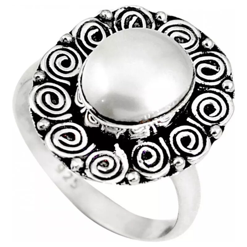 AutorskeSperky.com - Stříbrný prsten s perlou - S3056