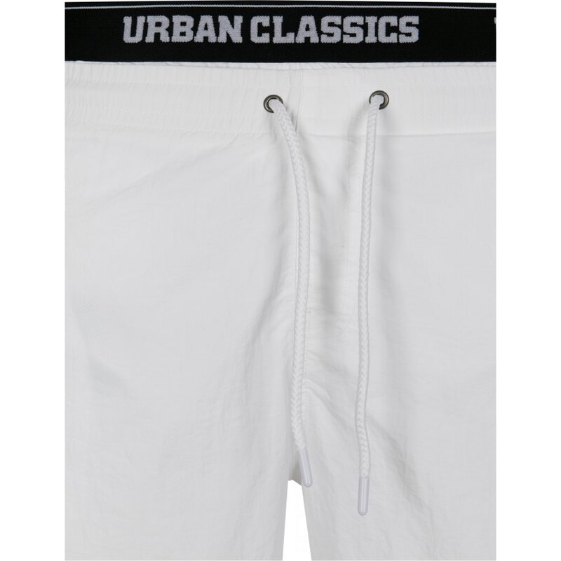 Pánské koupací kraťasy Urban Classics Two in One Swim Shorts - wht/blk/wht