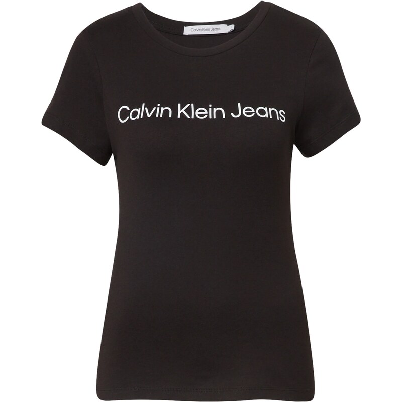 Calvin Klein Jeans Tričko černá / bílá