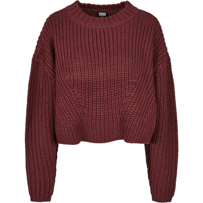 Urban Classics Dámský široký oversize svetr třešňový