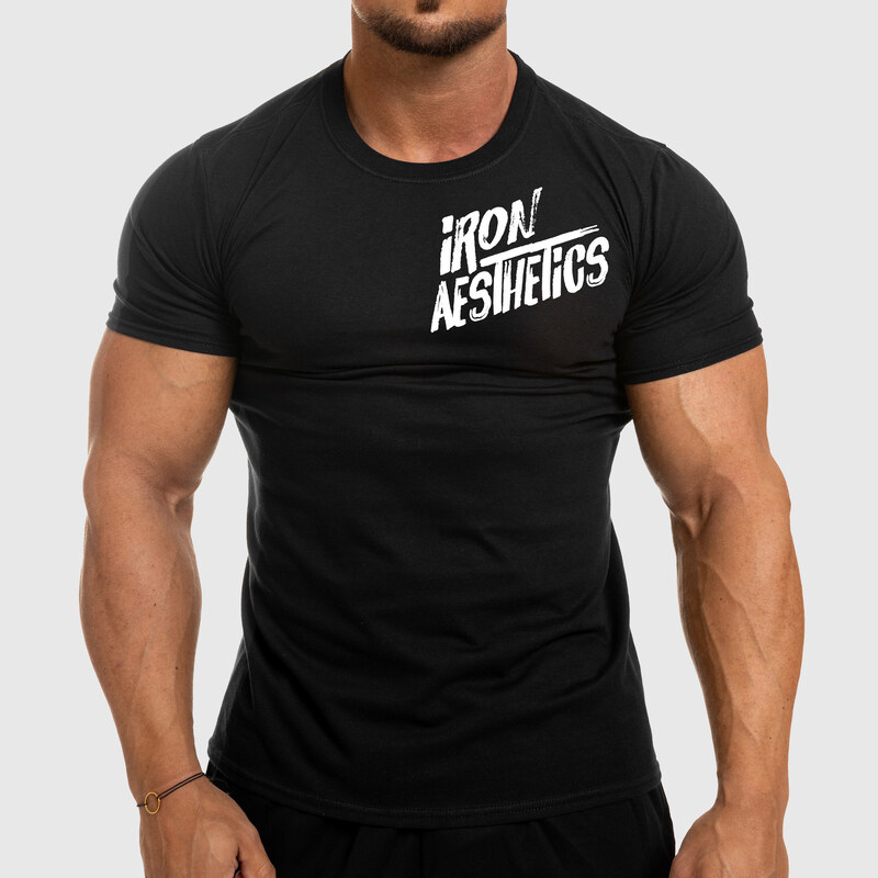Pánské fitness tričko Iron Aesthetics Splash, černé