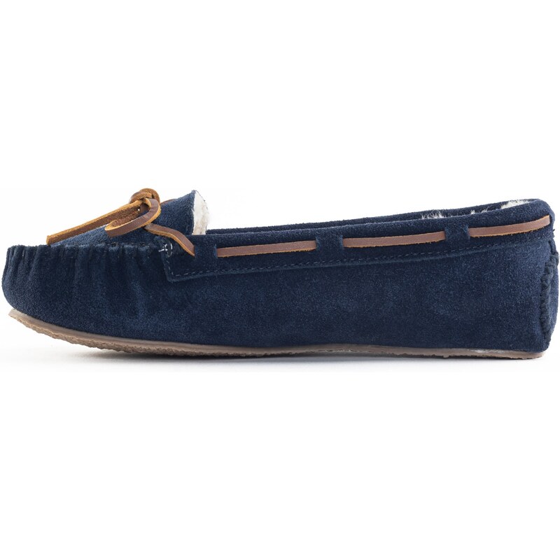 Minnetonka Pantofle Cally námořnická modř / hnědá 109315134