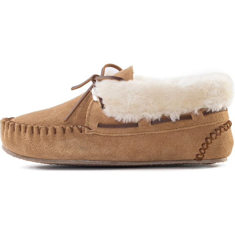 Minnetonka Mokasíny Chrissy hnědá / bílá