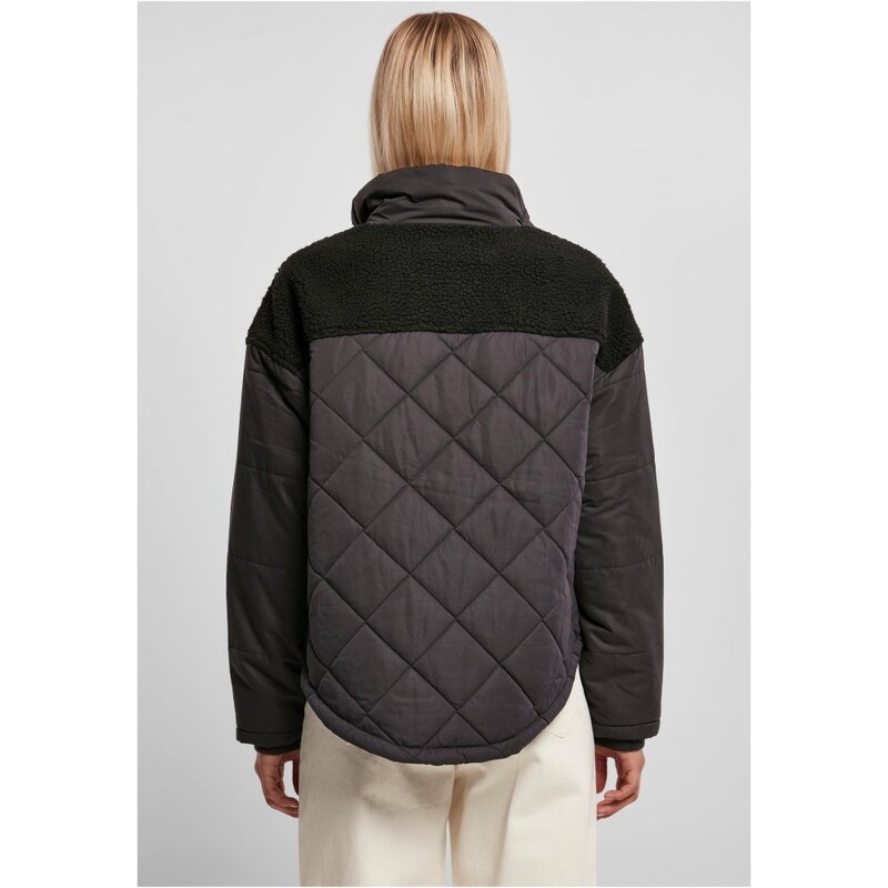 URBAN CLASSICS Ladies Oversized Diamond Quilt Puffer Jacket - black
