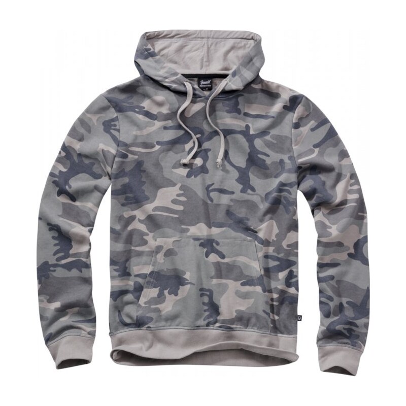 Maskáčová pánská mikina Brandit Sweathoody - grey camo