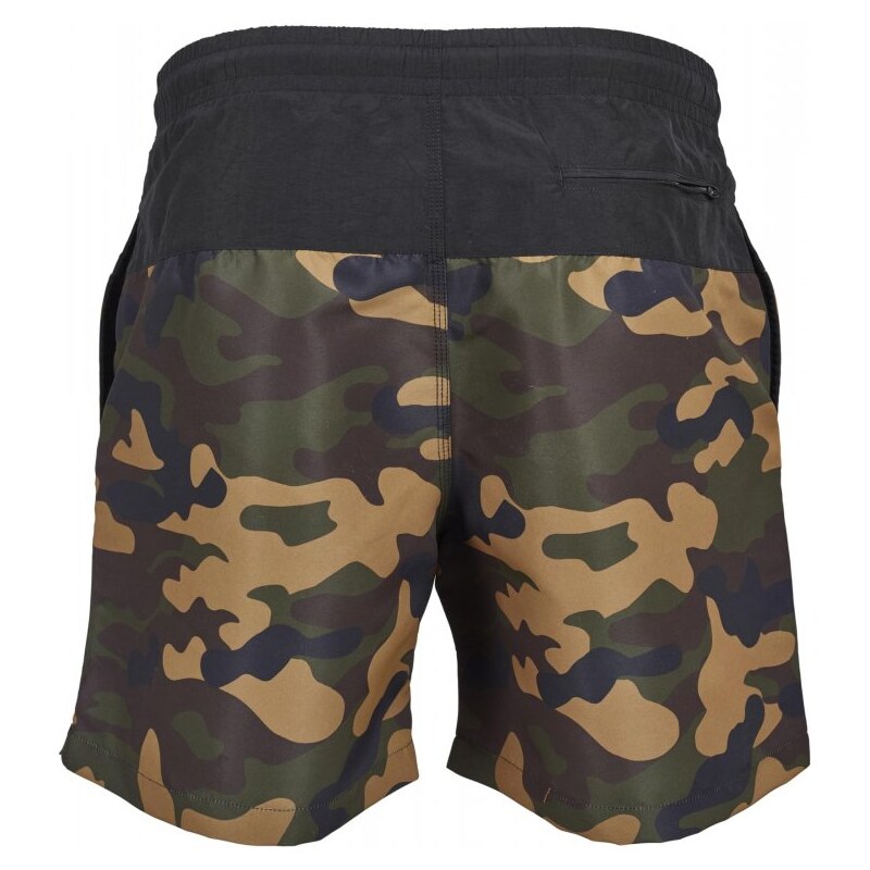 Pánské koupací kraťasy Urban Classics Block Swim Shorts - blk/woodcamo