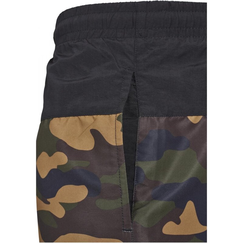 Pánské koupací kraťasy Urban Classics Block Swim Shorts - blk/woodcamo