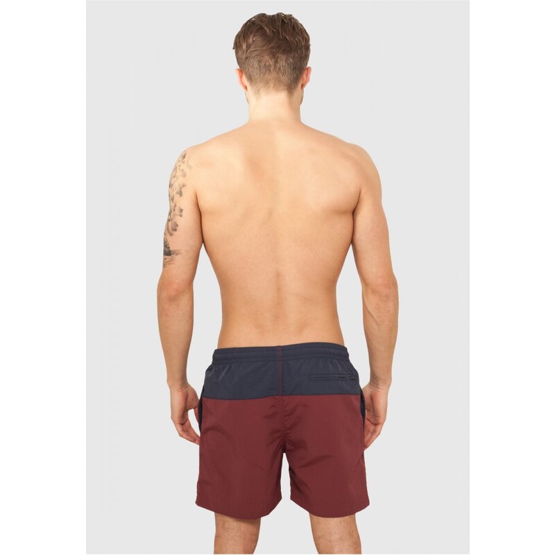 Pánské koupací kraťasy Urban Classics Block Swim Shorts - nvy/burgundy