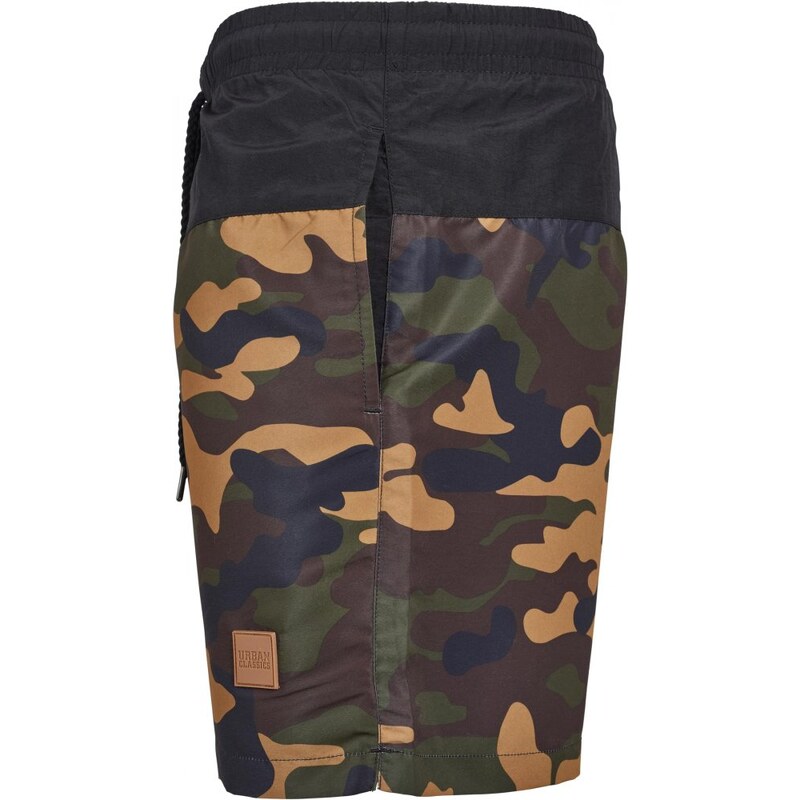 Pánské koupací kraťasy Urban Classics Block Swim Shorts - blk/woodcamo