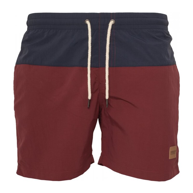 Pánské koupací kraťasy Urban Classics Block Swim Shorts - nvy/burgundy