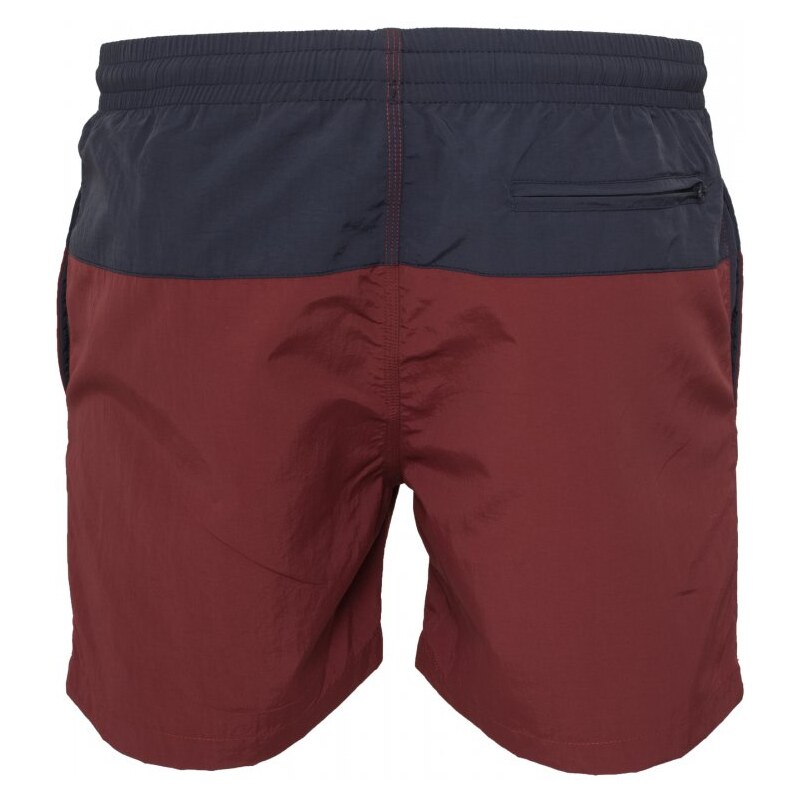 Pánské koupací kraťasy Urban Classics Block Swim Shorts - nvy/burgundy