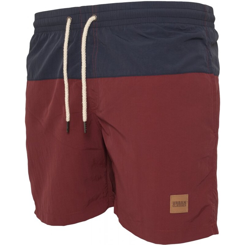 Pánské koupací kraťasy Urban Classics Block Swim Shorts - nvy/burgundy