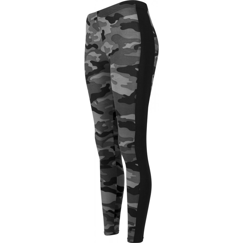 URBAN CLASSICS Ladies Camo Stripe Leggings - darkcamo/blk