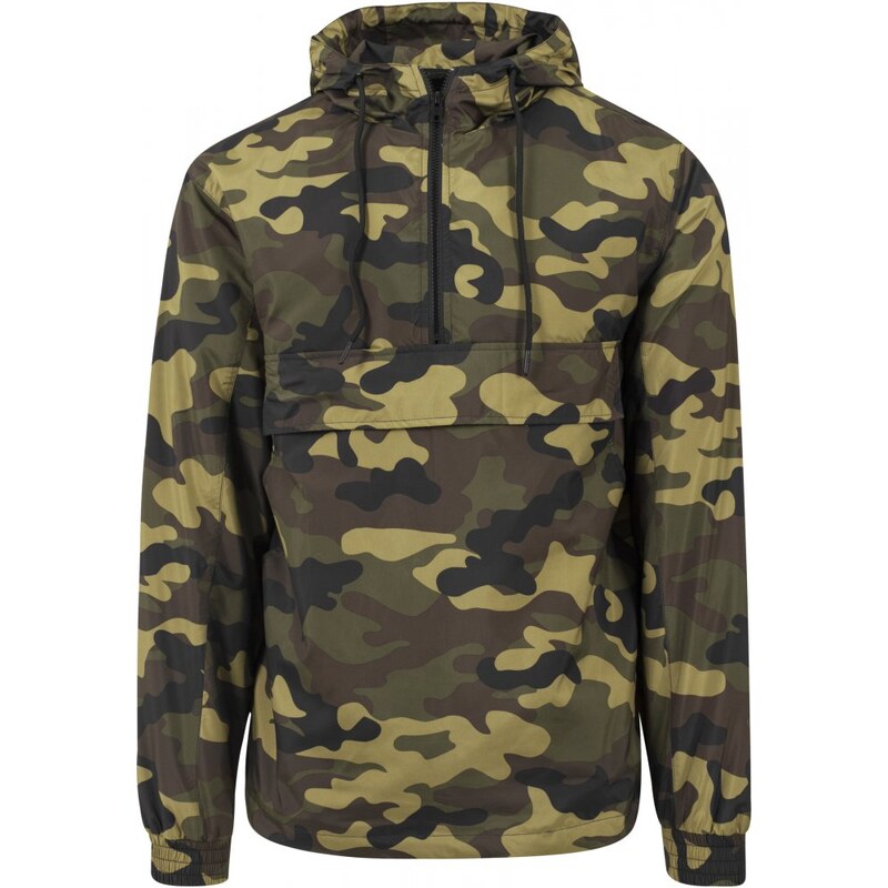 URBAN CLASSICS Camo Pull Over Windbreaker - woodcamo