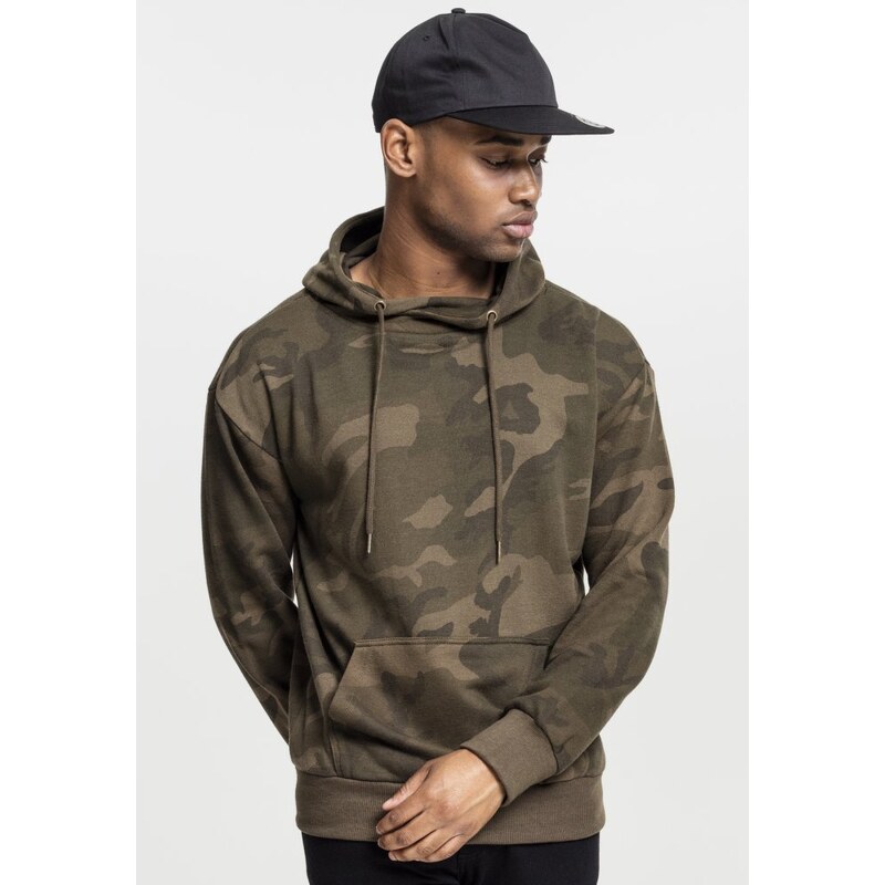 URBAN CLASSICS High Neck Camo Hoody - olive camo