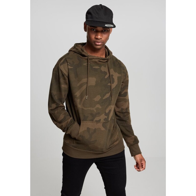 URBAN CLASSICS High Neck Camo Hoody - olive camo