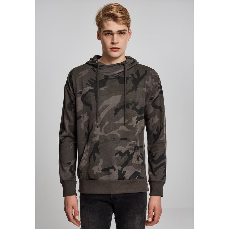 URBAN CLASSICS High Neck Camo Hoody - dark camo