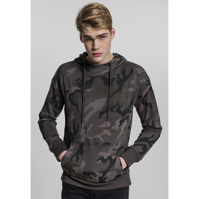 URBAN CLASSICS High Neck Camo Hoody - dark camo