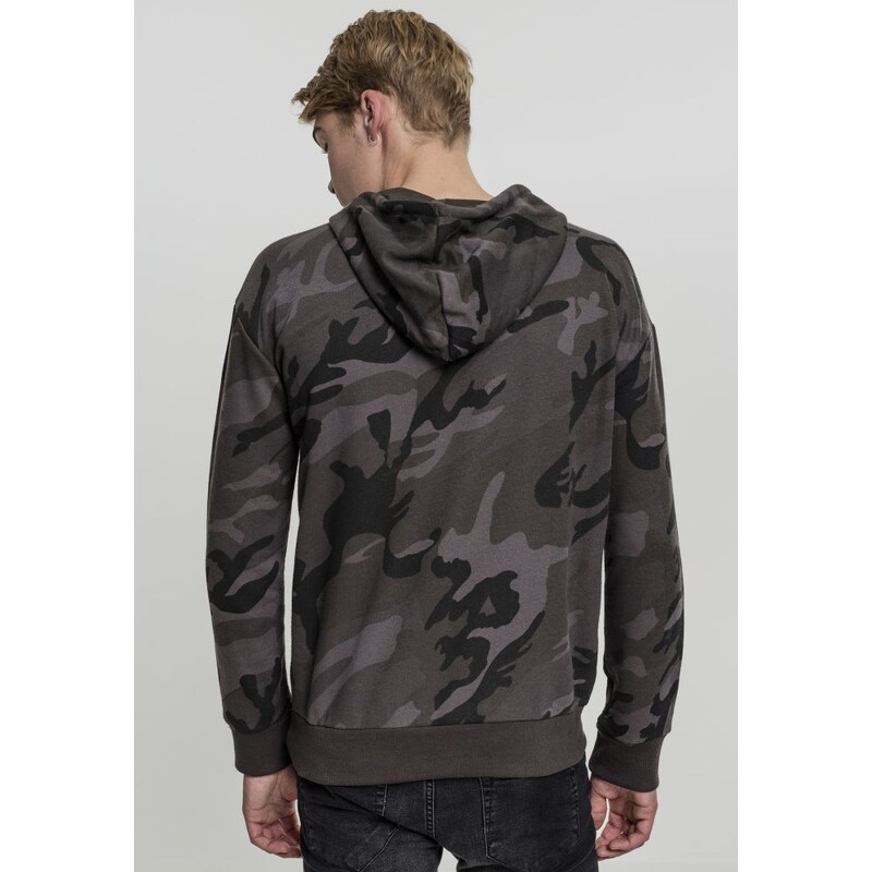 URBAN CLASSICS High Neck Camo Hoody - dark camo