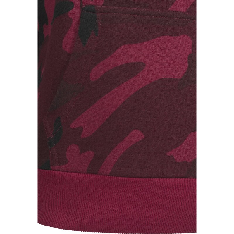 URBAN CLASSICS High Neck Camo Hoody - burgundy camo