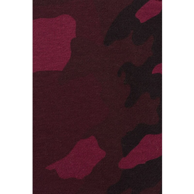 URBAN CLASSICS High Neck Camo Hoody - burgundy camo