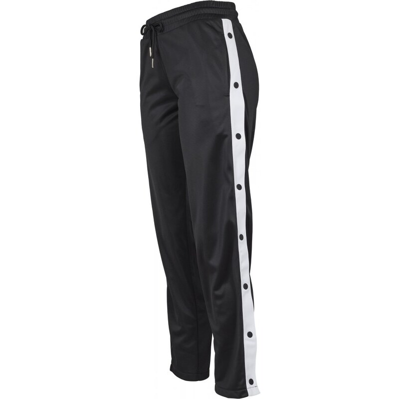 Černé dámské silonové tepláky Urban Classics Ladies Button Up Track Pants