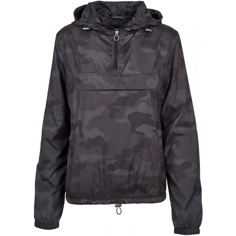 URBAN CLASSICS Ladies Camo Pull Over Jacket - darkcamo
