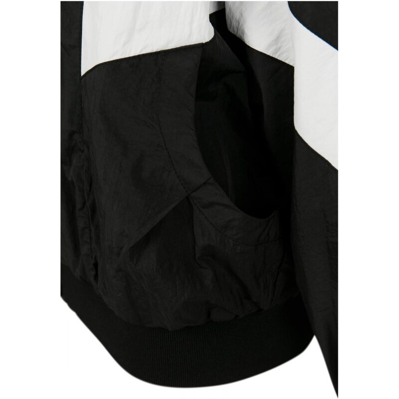 URBAN CLASSICS Ladies Crinkle Batwing Jacket - blk/wht