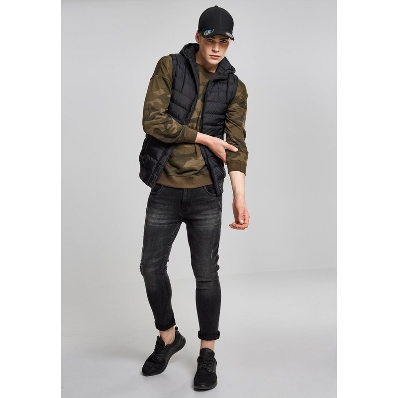 URBAN CLASSICS Small Bubble Hooded Vest - blk/blk