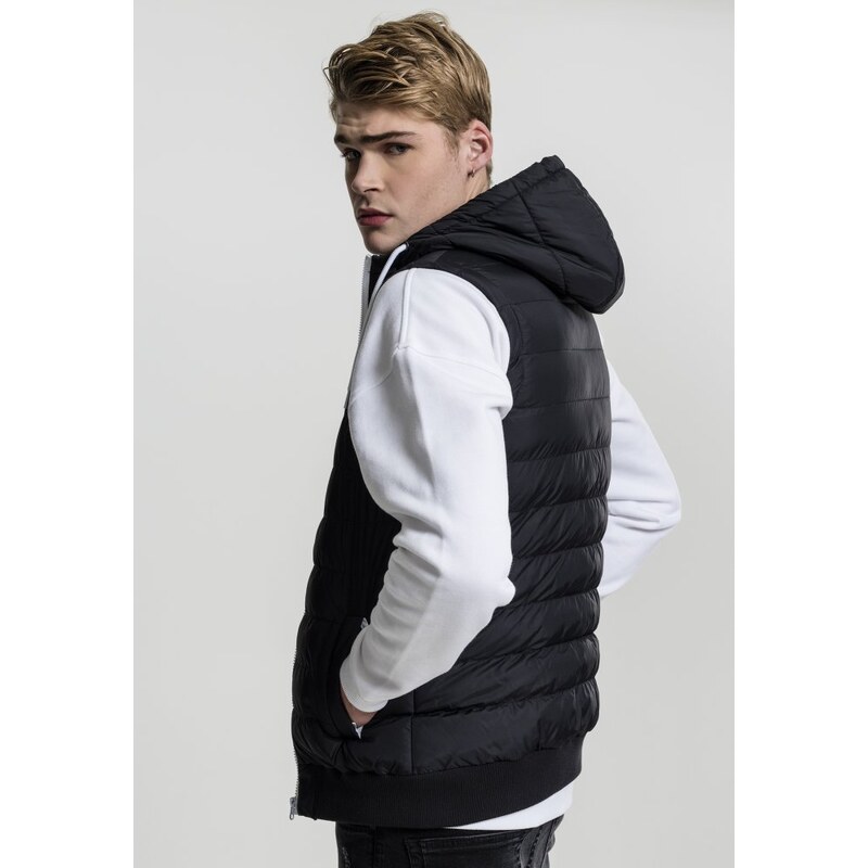 URBAN CLASSICS Small Bubble Hooded Vest - blk/wht