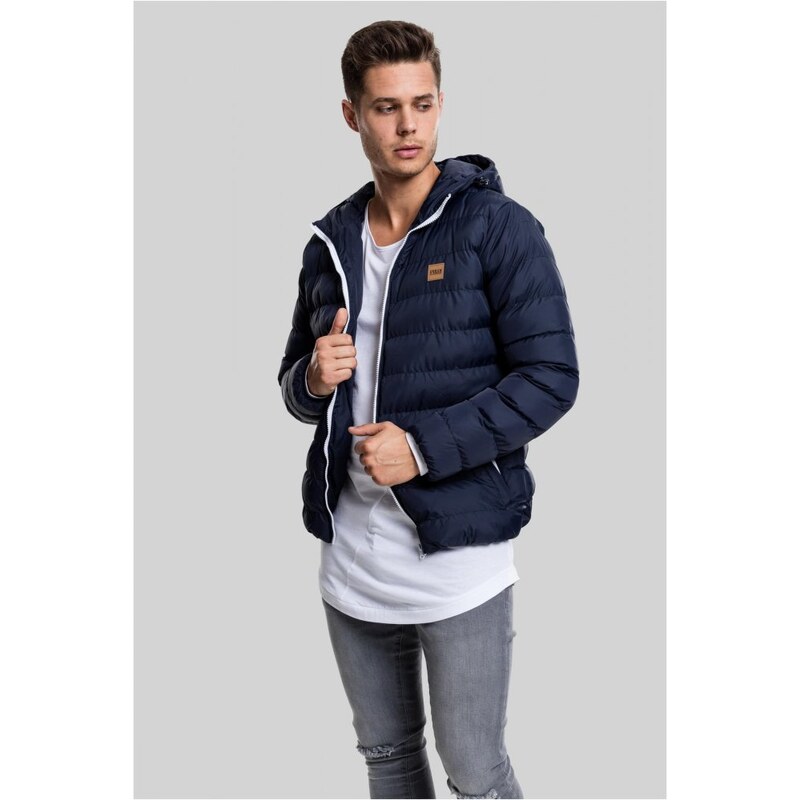 Pánská zimní bunda Urban Classics Basic Bubble Jacket - tmavě modrá