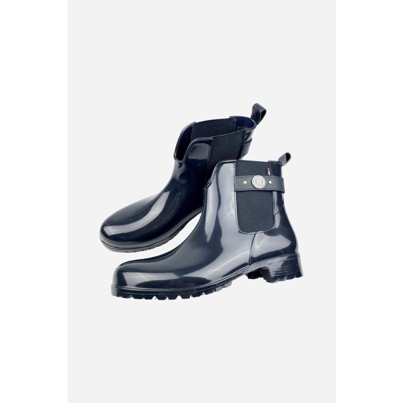 Tommy Hilfiger MONOGRAM ANKLE RAINBOOTS dámské temně modré holínky