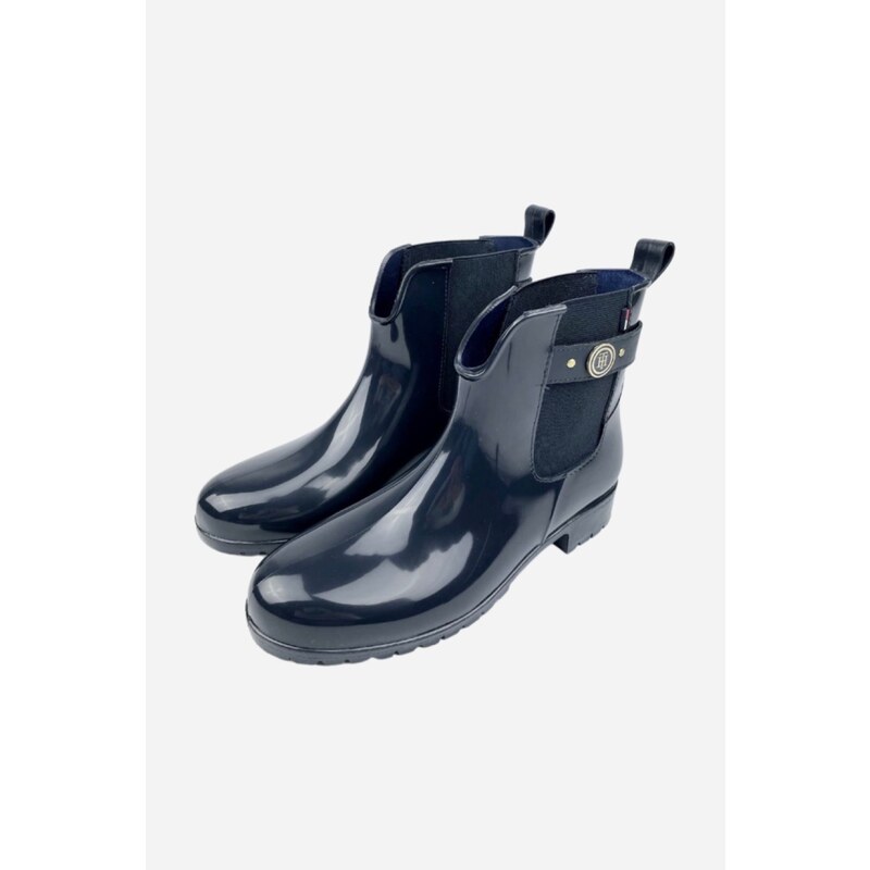 Tommy Hilfiger MONOGRAM ANKLE RAINBOOTS dámské temně modré holínky