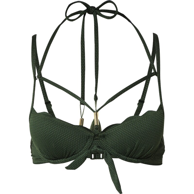 Hunkemöller Horní díl plavek Scallop tmavě zelená 109423864