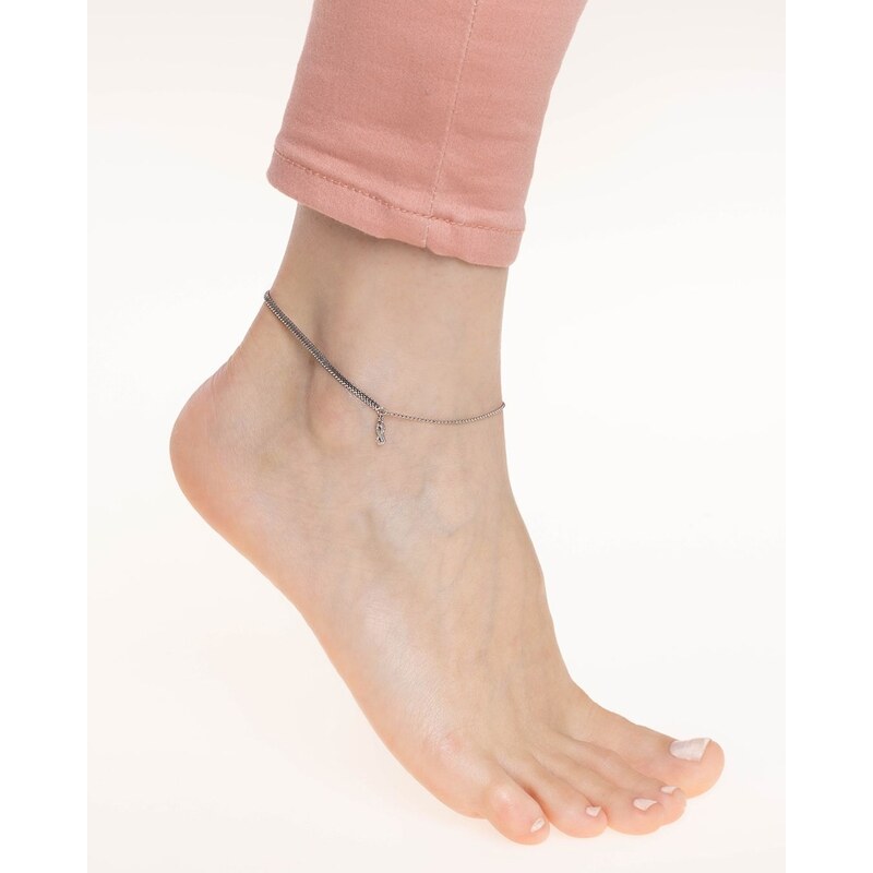 Silvego Stříbrný řetízek na nohu Ellie s infinity a Brilliance Zirconia 23+2,5 cm
