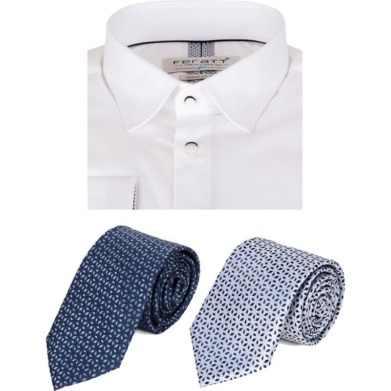 FERATT Set 8: Košile CONOR REGULAR + 2 kravaty - GLAMI.cz
