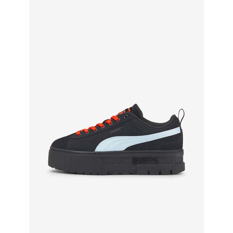 Černé dámské semišové tenisky na platformě Puma Mayze SD x Dua